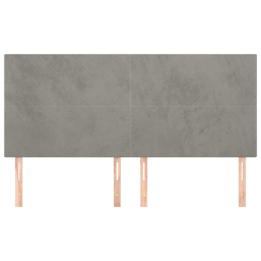 Hoofdborden 4 St 90X5X78/88 Cm Fluweel Lichtgrijs