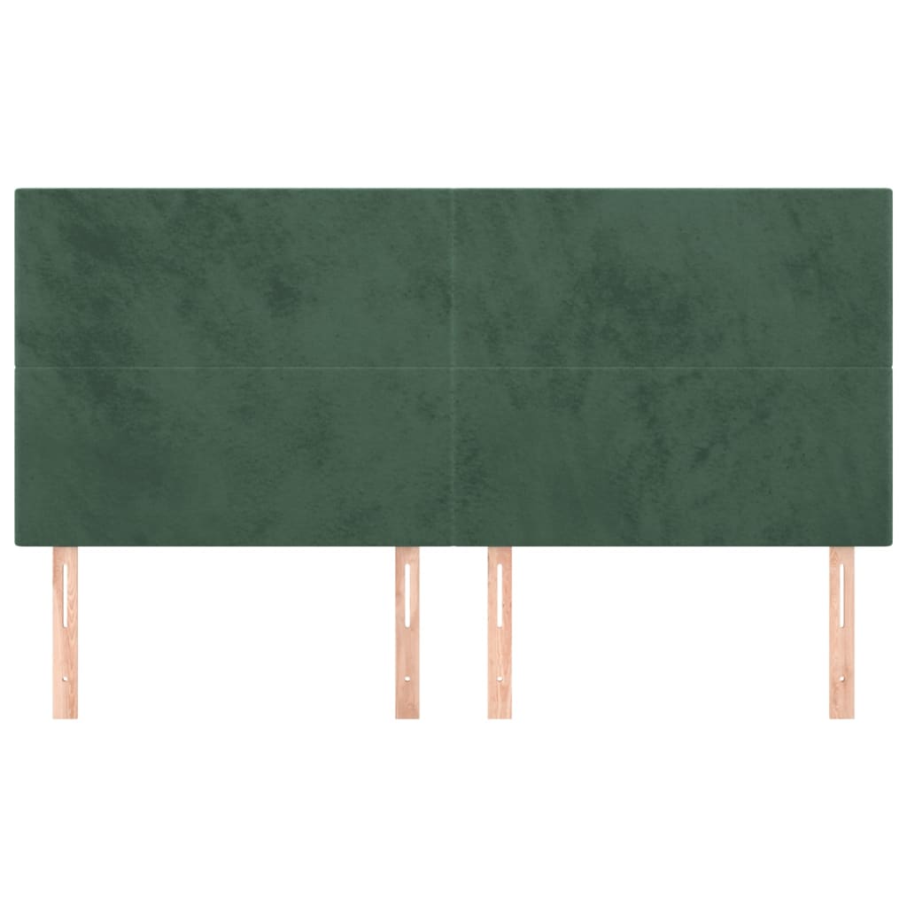 Hoofdborden 4 St 90X5X78/88 Cm Fluweel Donkergroen 180 cm Hoog