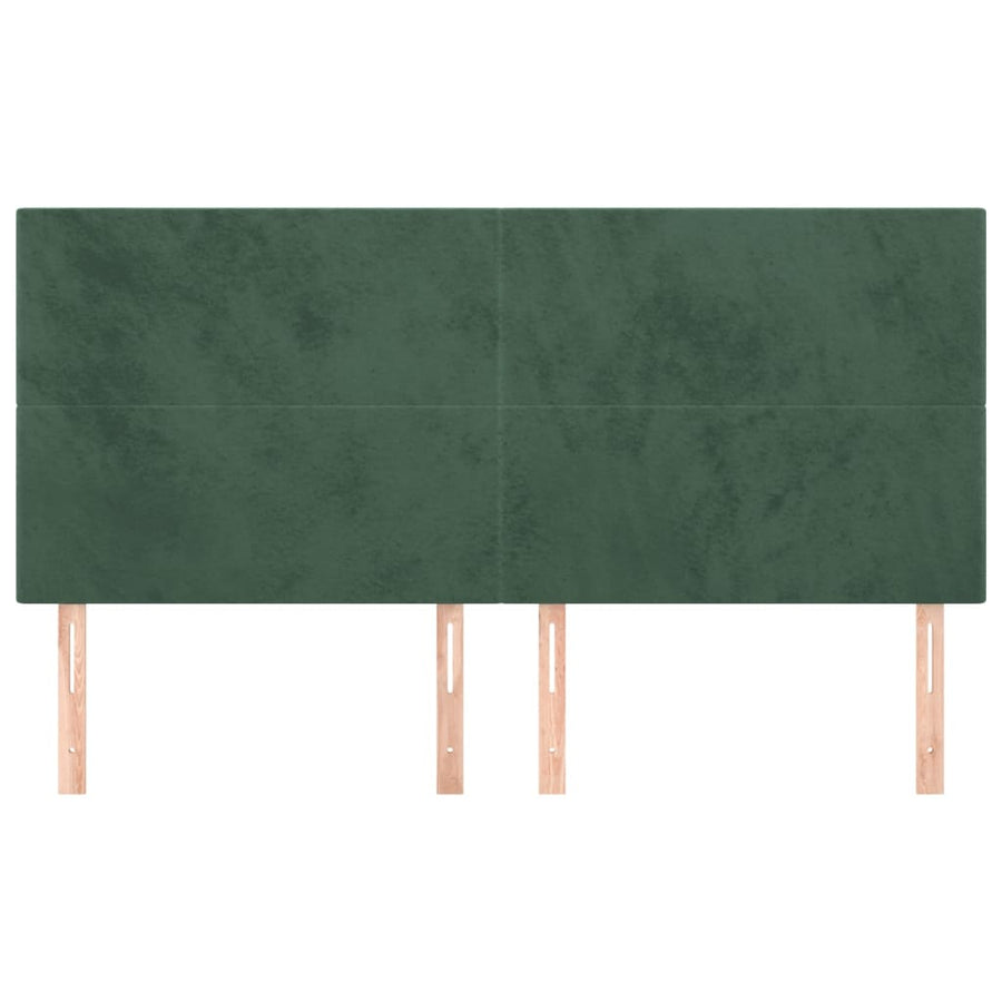 Hoofdborden 4 St 90X5X78/88 Cm Fluweel Donkergroen 180 cm Hoog