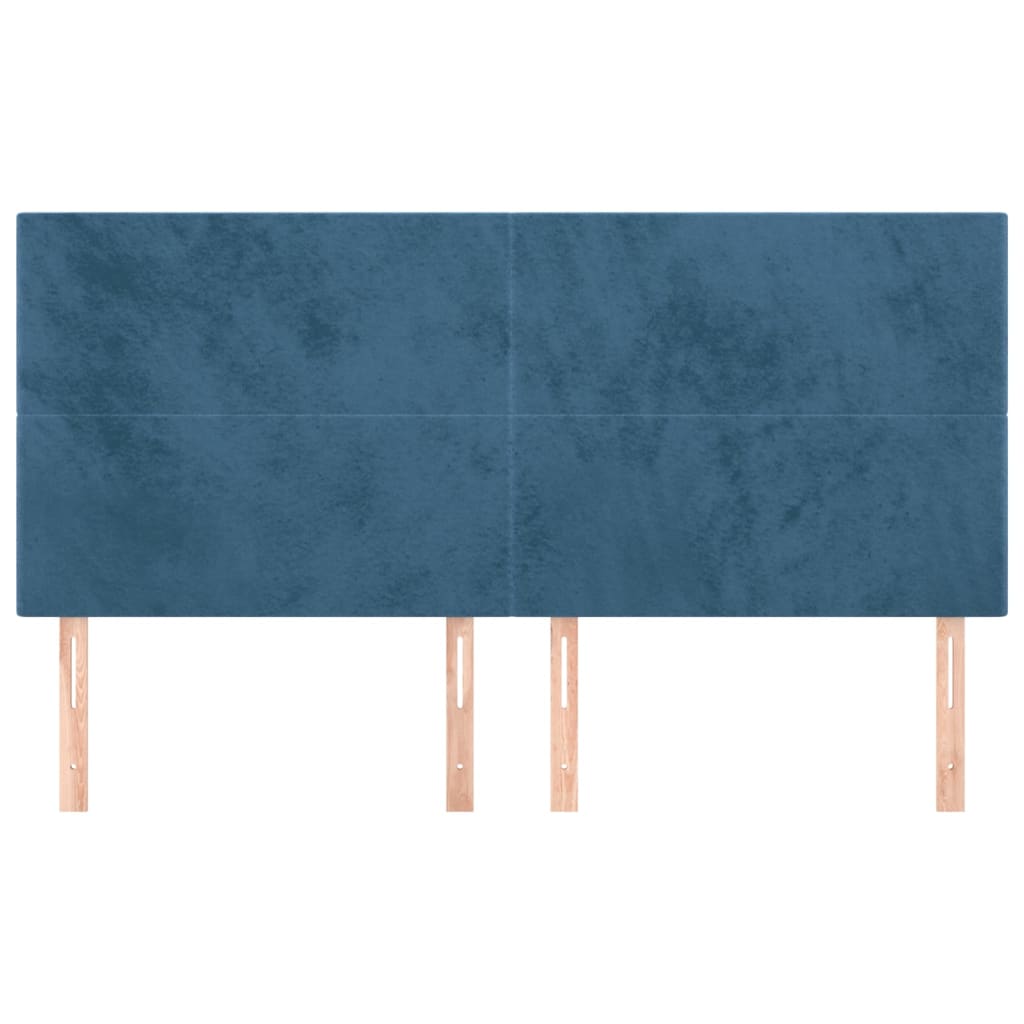 Hoofdborden 4 St 90X5X78/88 Cm Fluweel Donkerblauw 1 180 cm