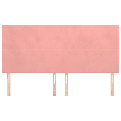 Hoofdborden 4 St 90X5X78/88 Cm Fluweel Roze