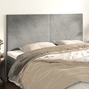 Headboard light gray 200x5x118/128 cm velvet