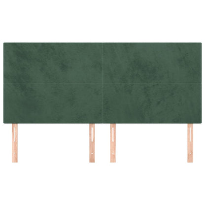 Hoofdborden 4 st 100x5x78/88 cm fluweel donkergroen 200 cm Hoog