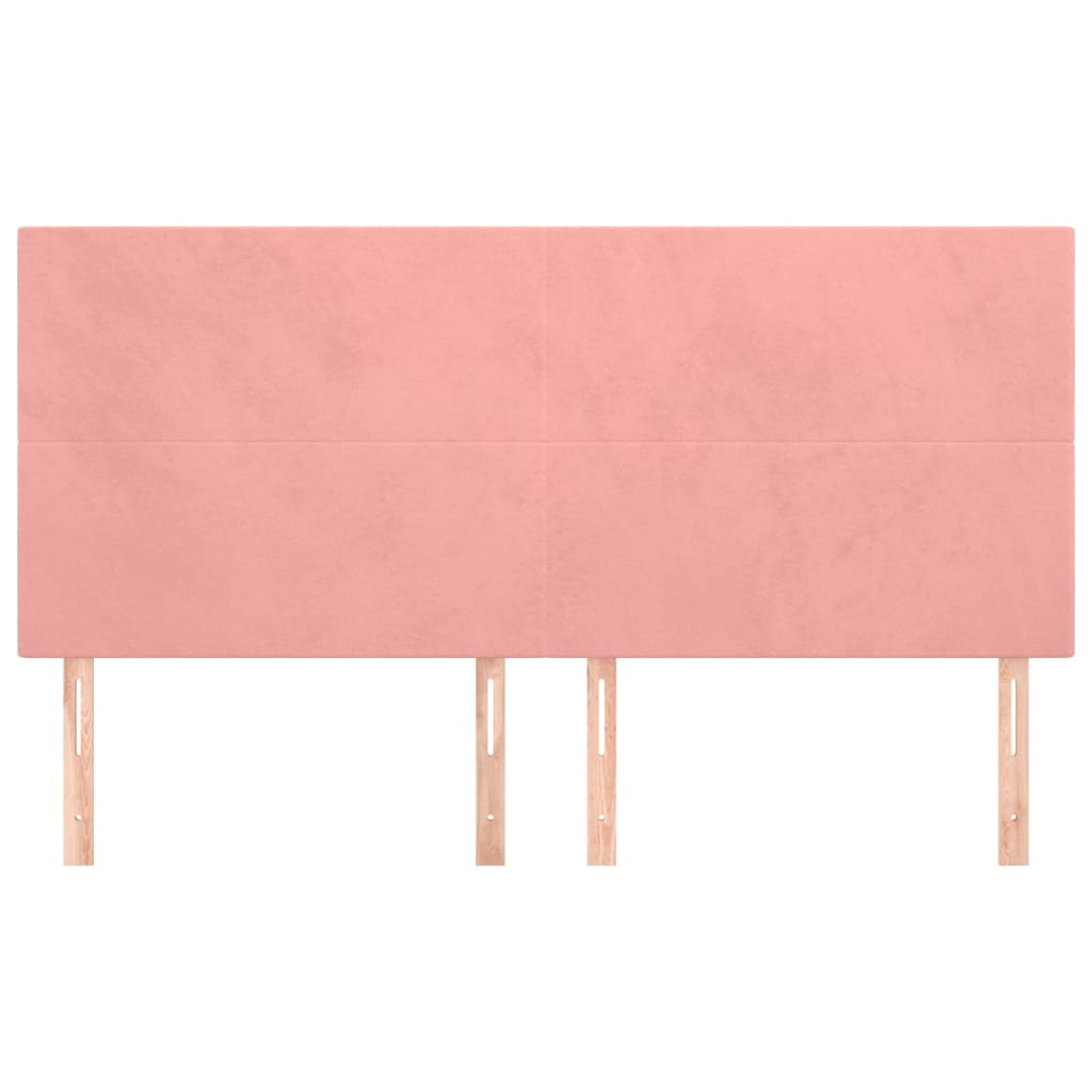 Hoofdborden 4 St 100X5X78/88 Cm Fluweel Roze