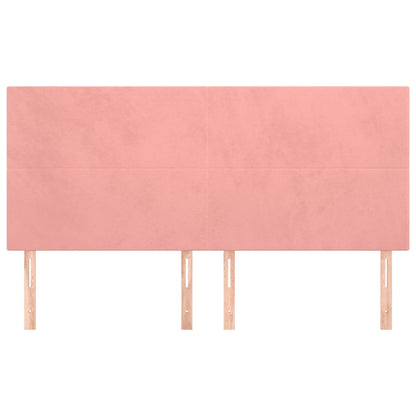 Hoofdborden 4 St 100X5X78/88 Cm Fluweel Roze