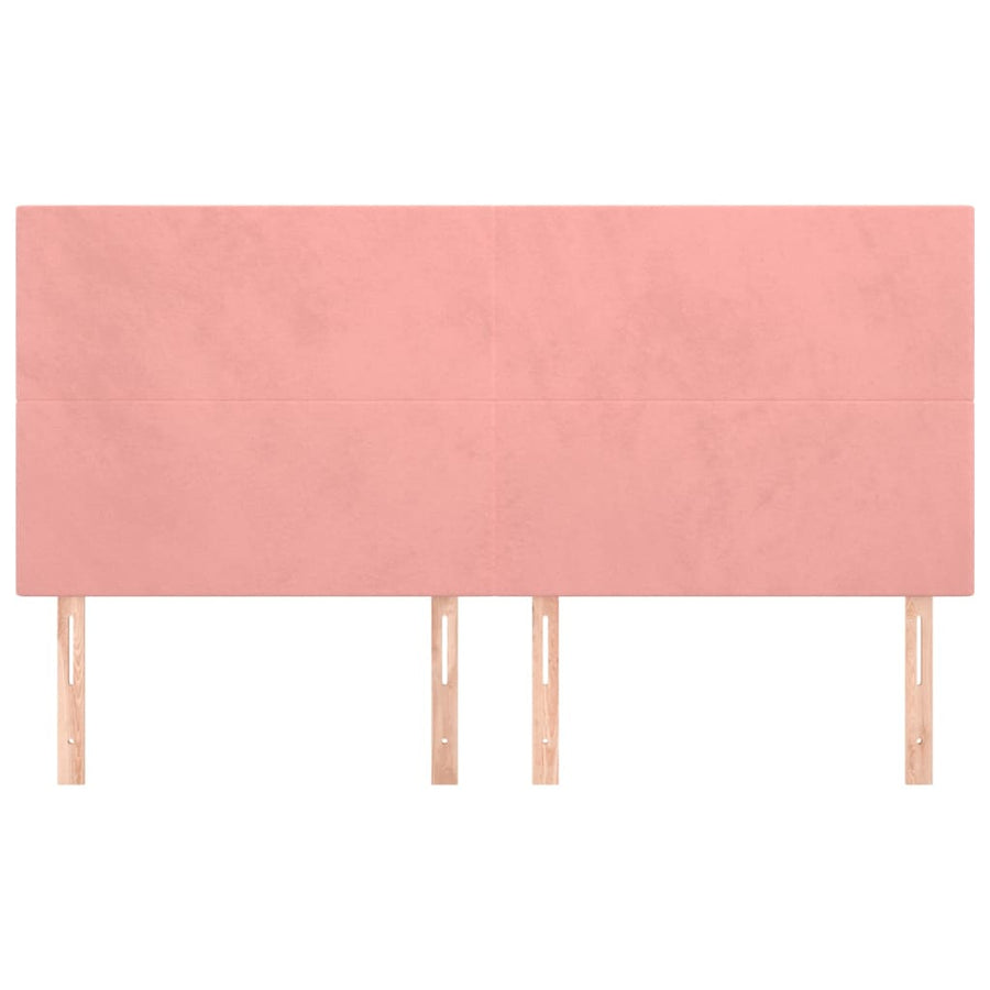 Hoofdborden 4 St 100X5X78/88 Cm Fluweel Roze