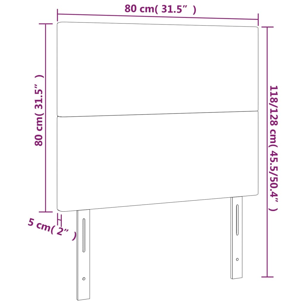Hoofdbord cappuccino 80x5x118/128 cm Kunstleer