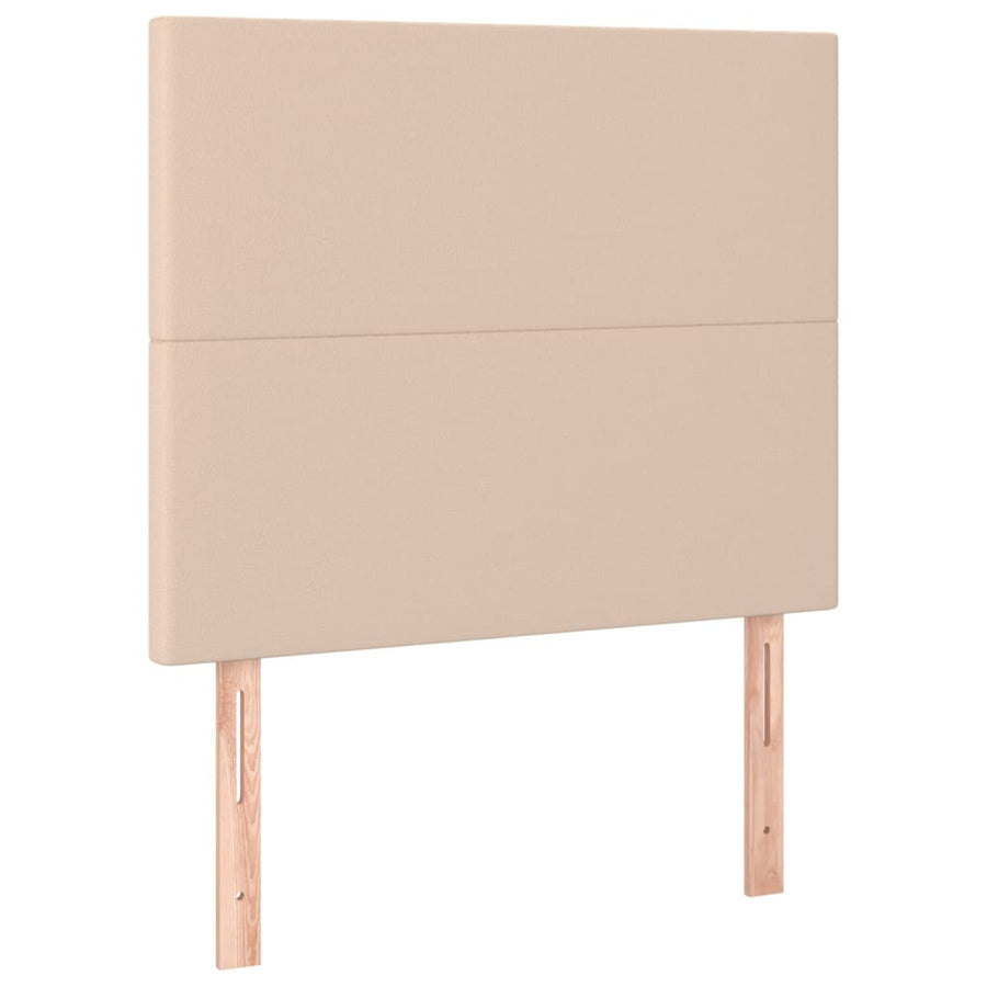 Hoofdborden 2 st 90x5x78/88 cm kunstleer cappuccinokleurig 90 cm Hoog