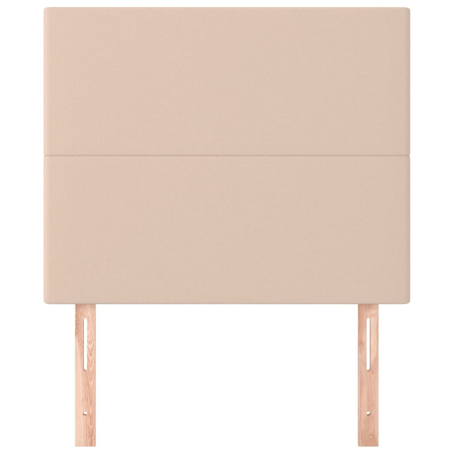 Hoofdborden 2 st 90x5x78/88 cm kunstleer cappuccinokleurig 90 cm Hoog
