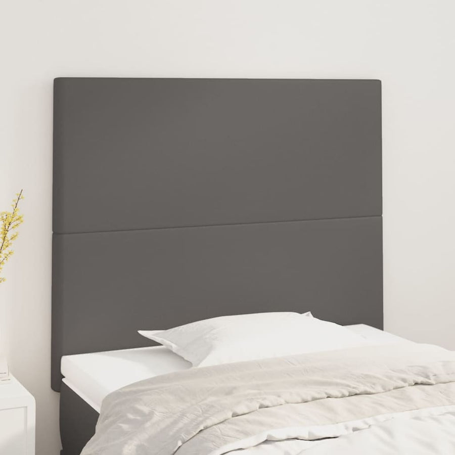 Hoofdborden 2 St 100X5X78/88 Cm Kunstleer Grijs
