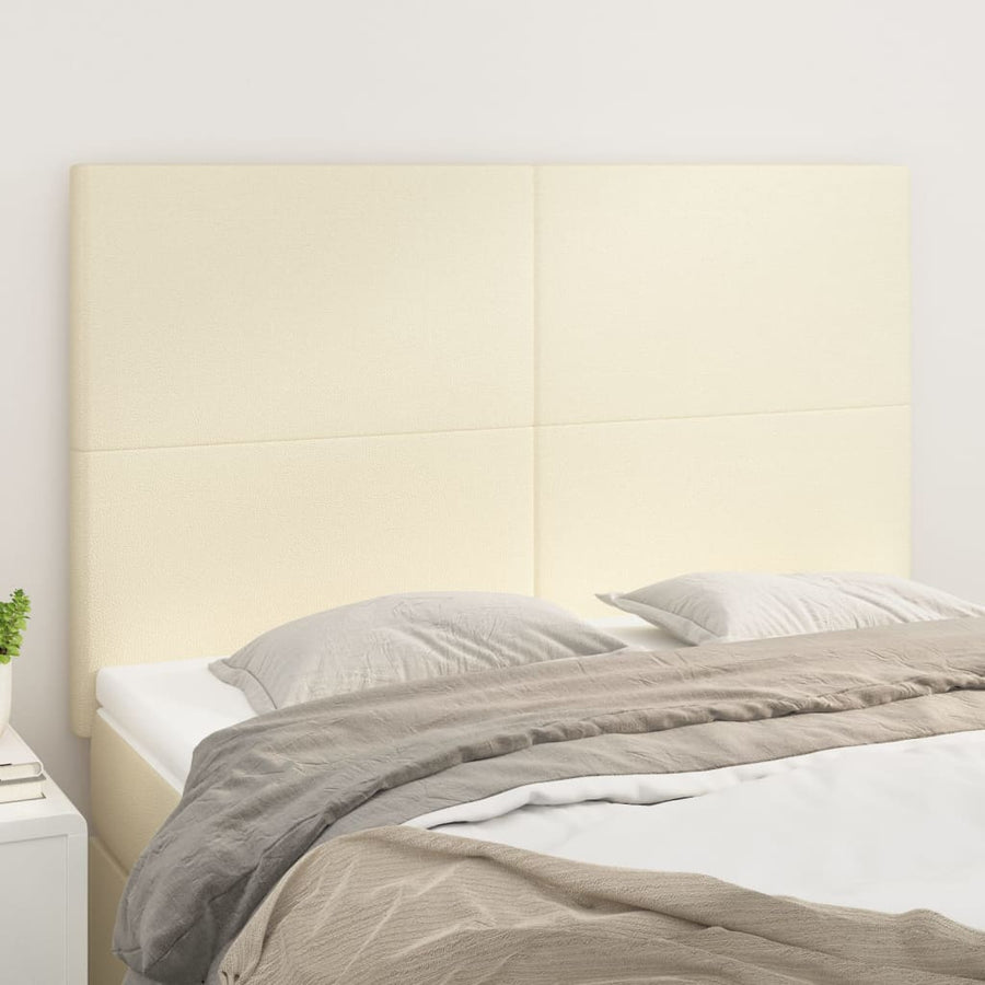 Hoofdborden 4 St 72X5X78/88 Cm Kunstleer Kleurig 1 144 cm Crème