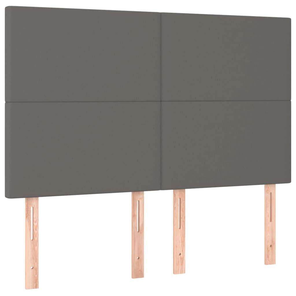 Hoofdborden 4 St 72X5X78/88 Cm Kunstleer Grijs