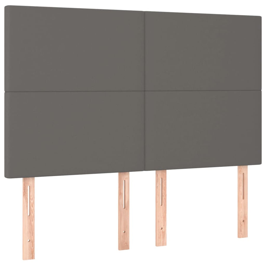 Hoofdborden 4 St 72X5X78/88 Cm Kunstleer Grijs