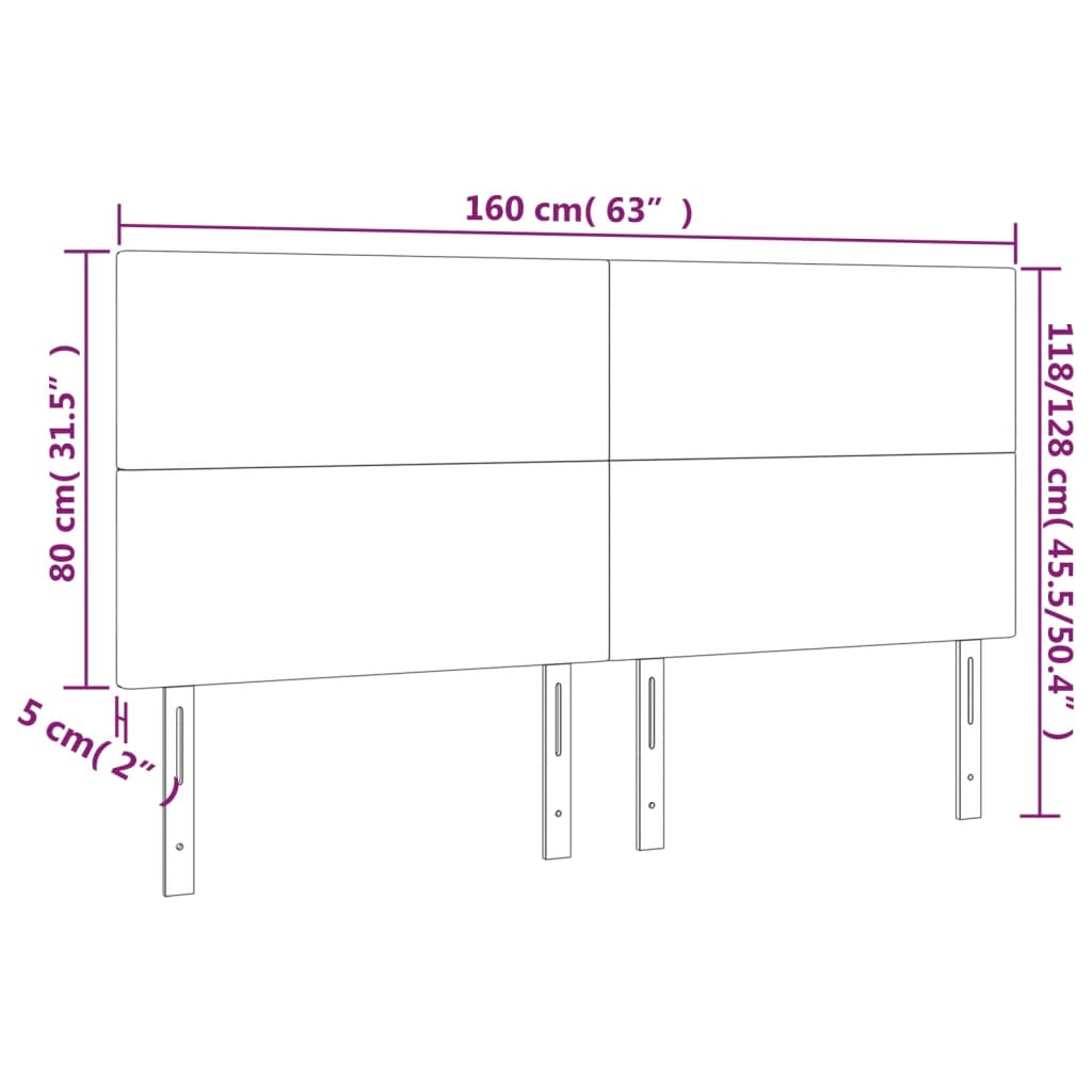 Hoofdborden 4 St 80X5X78/88 Cm Kunstleer Wit