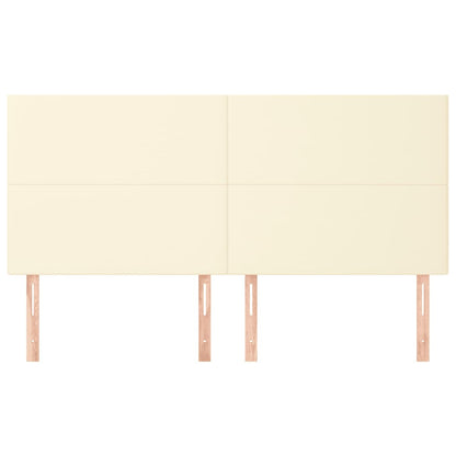 Hoofdborden 4 St 80X5X78/88 Cm Kunstleer Kleurig 1 160 cm Crème