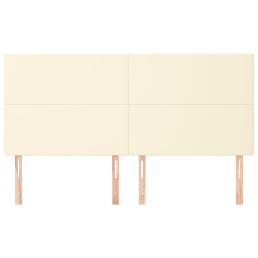 Hoofdborden 4 St 80X5X78/88 Cm Kunstleer Kleurig 1 160 cm Crème