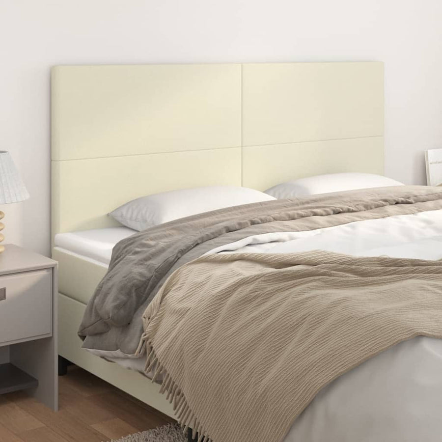Hoofdborden 4 St 80X5X78/88 Cm Kunstleer Kleurig 1 160 cm Crème