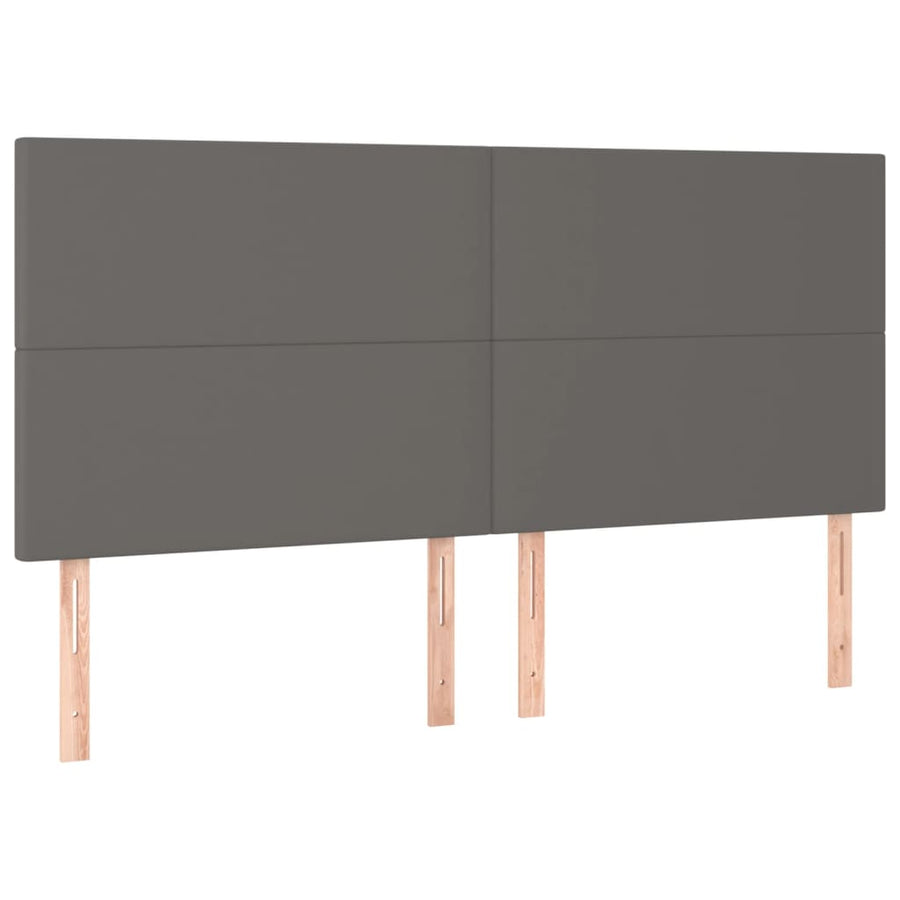 Hoofdborden 4 St 80X5X78/88 Cm Kunstleer Grijs