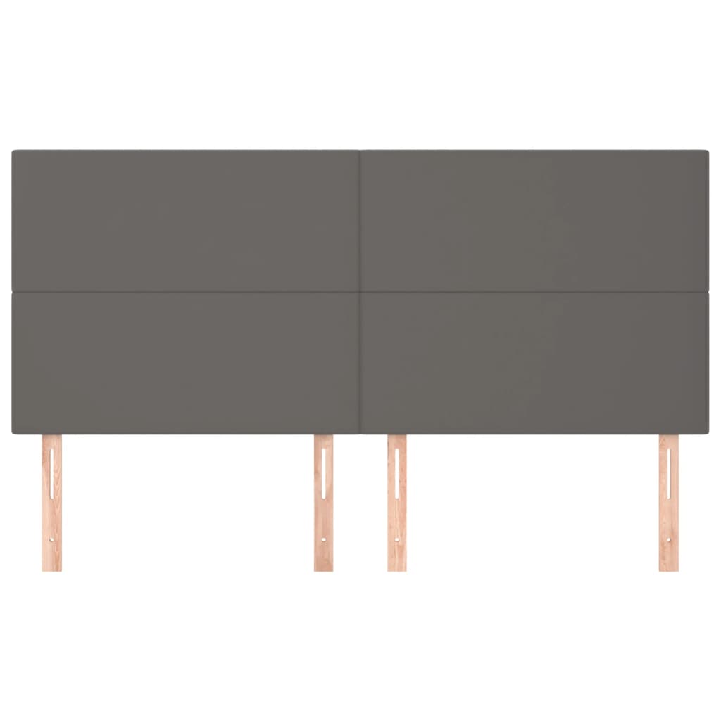 Hoofdborden 4 St 80X5X78/88 Cm Kunstleer Grijs