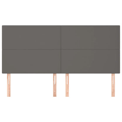 Hoofdborden 4 St 80X5X78/88 Cm Kunstleer Grijs