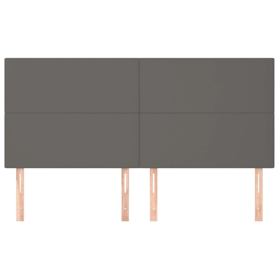 Hoofdborden 4 St 80X5X78/88 Cm Kunstleer Grijs