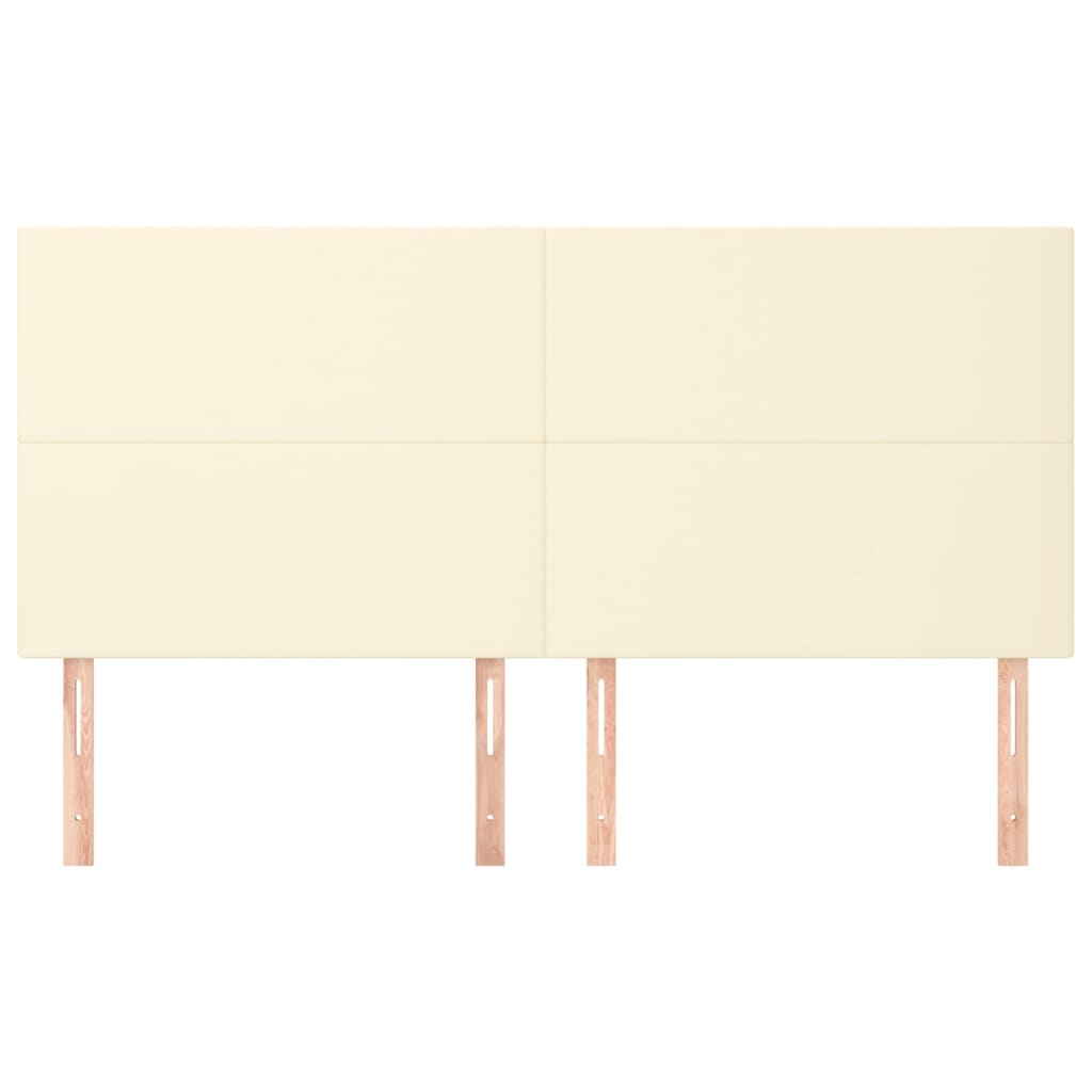 Hoofdborden 4 St 90X5X78/88 Cm Kunstleer Kleurig 1 180 cm Crème