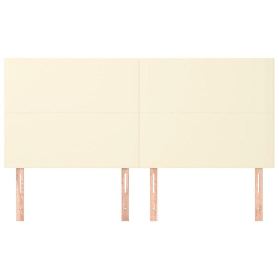 Hoofdborden 4 St 00X5X78/88 Cm Kunstleer Kleurig Crème 200 cm Hoog
