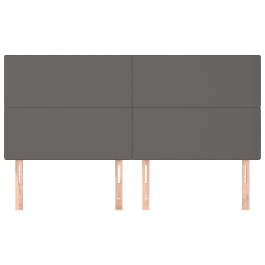 Hoofdborden 4 St 100X5X78/88 Cm Kunstleer Grijs