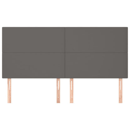 Hoofdborden 4 St 100X5X78/88 Cm Kunstleer Grijs