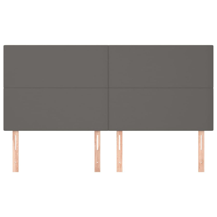 Hoofdborden 4 St 100X5X78/88 Cm Kunstleer Grijs