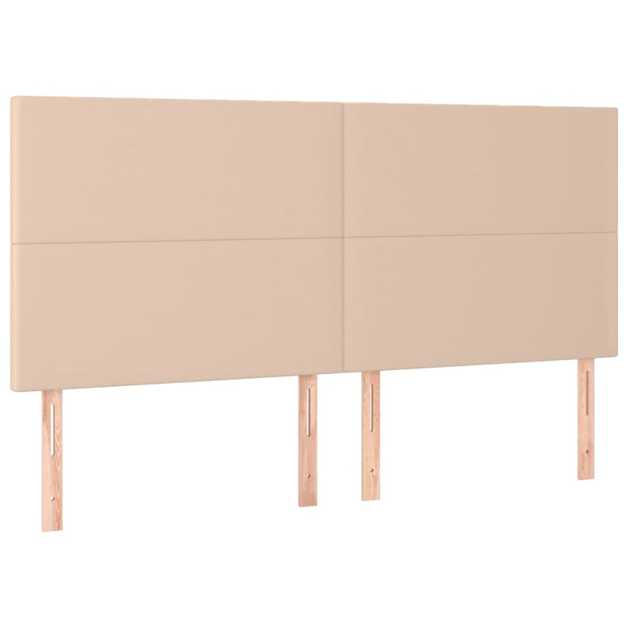 Hoofdborden 4 st 100x5x78/88 cm kunstleer cappuccinokleurig 200 cm Cappuccino