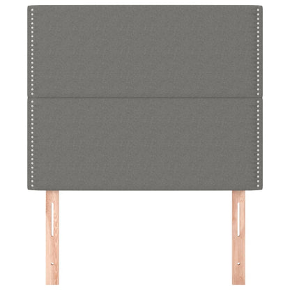 Hoofdborden 2 St 90X5X78/88 Cm Stof Donkergrijs 90 cm Hoog