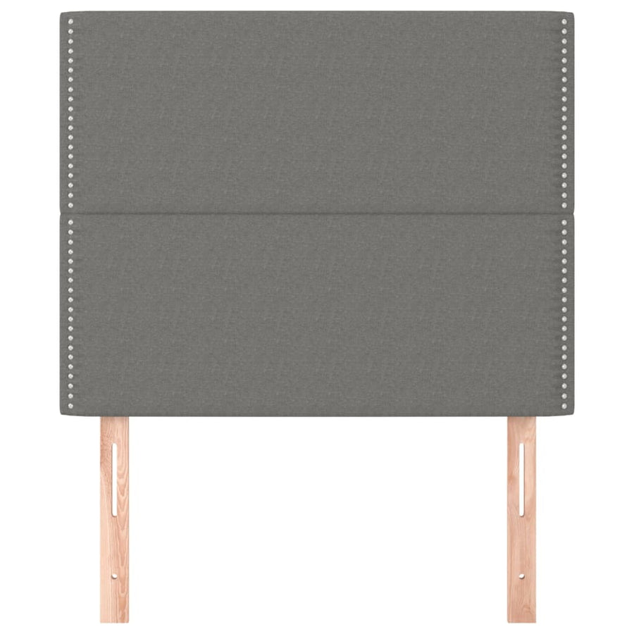 Hoofdborden 2 St 90X5X78/88 Cm Stof Donkergrijs 90 cm Hoog