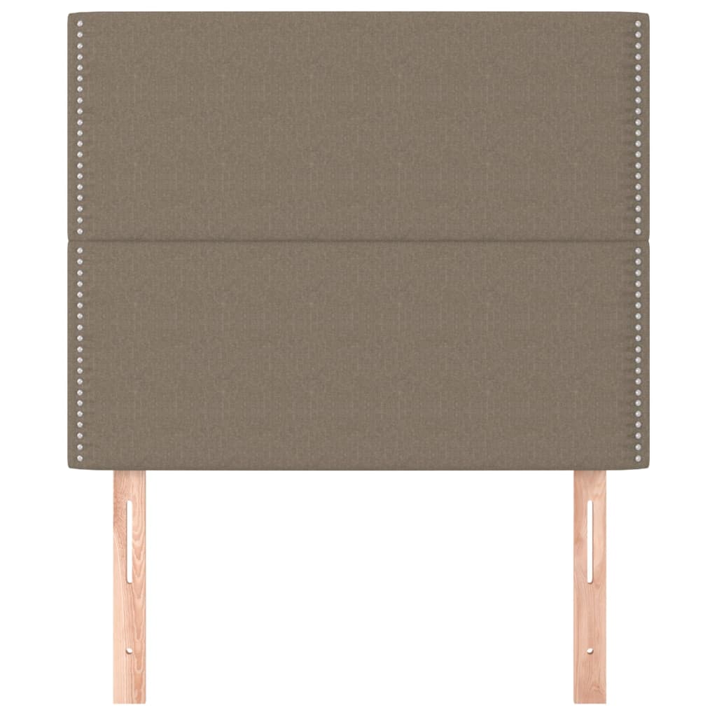 Hoofdborden 2 st 90x5x78/88 cm stof taupe 1 90 cm Taupe