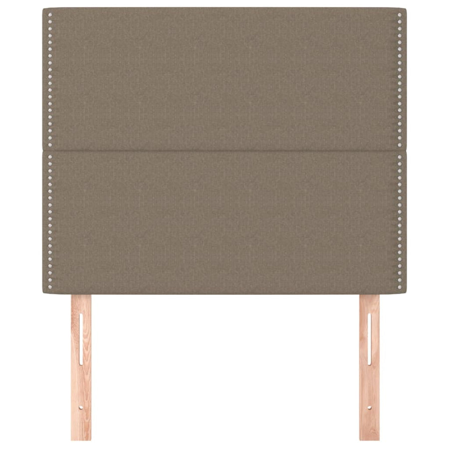 Hoofdborden 2 st 90x5x78/88 cm stof taupe 1 90 cm Taupe