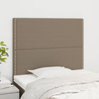 Hoofdborden 2 st 90x5x78/88 cm stof taupe 1 90 cm Taupe