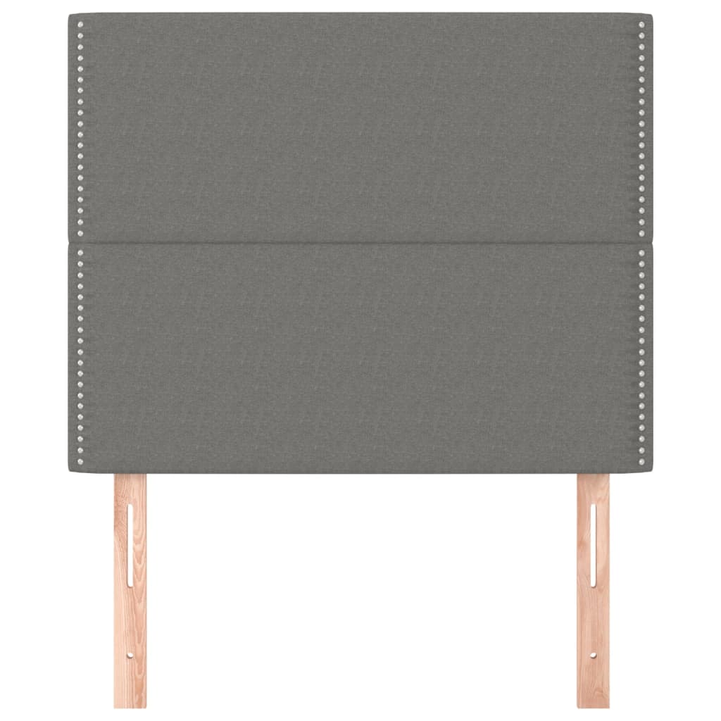 Hoofdborden 2 St 00X5X78/88 Cm Stof Donkergrijs 100 cm Hoog