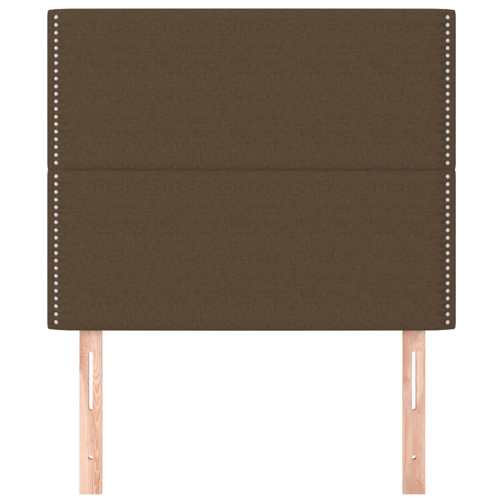 Hoofdborden 2 St 00X5X78/88 Cm Stof Donkerbruin 100 cm Hoog