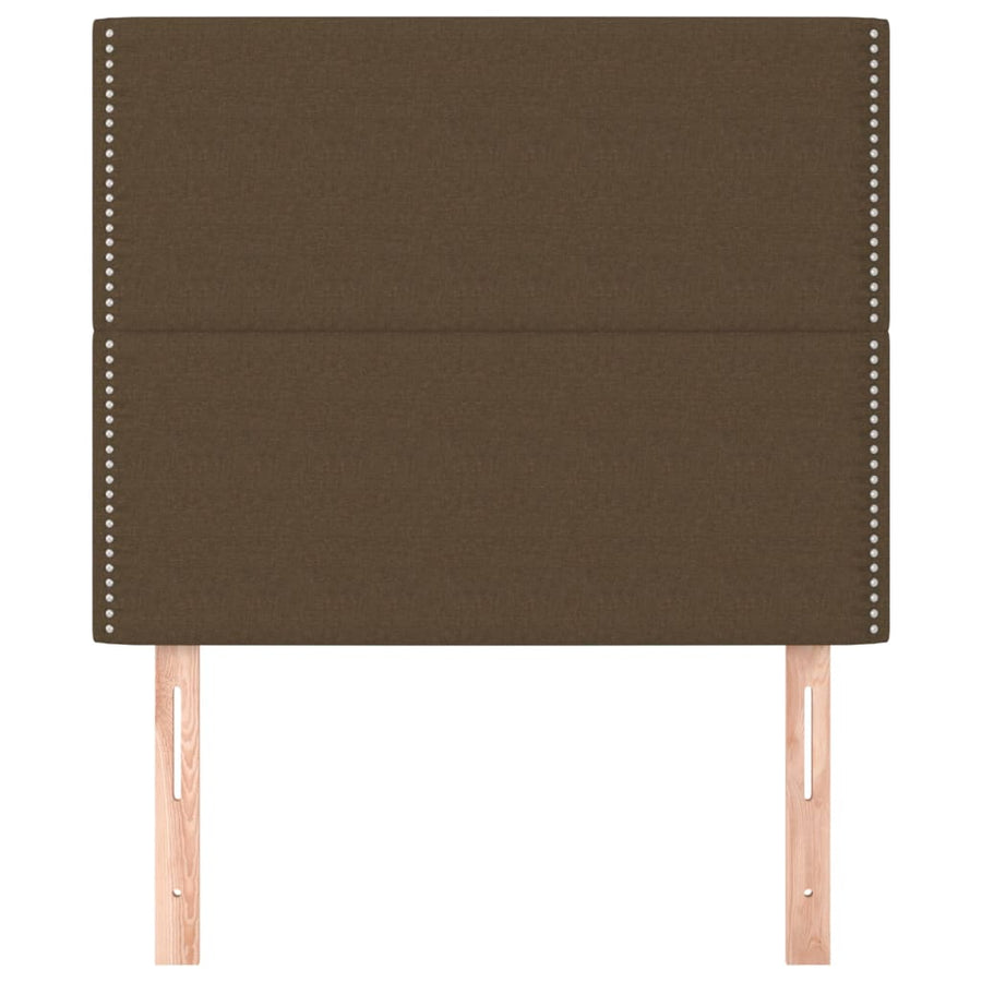 Hoofdborden 2 St 00X5X78/88 Cm Stof Donkerbruin 100 cm Hoog