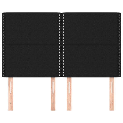 Hoofdborden 4 St 72X5X78/88 Cm Stof Zwart 144 cm Hoog