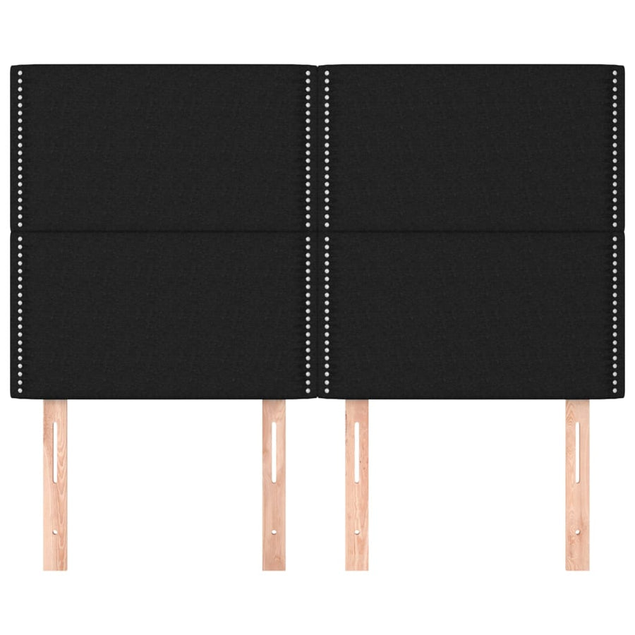 Hoofdborden 4 St 72X5X78/88 Cm Stof Zwart 144 cm Hoog