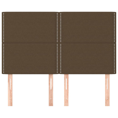 Hoofdborden 4 St 72X5X78/88 Cm Stof Donkerbruin 144 cm Hoog
