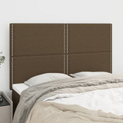 Hoofdbord 144x5x118/128 cm stof donkerbruin