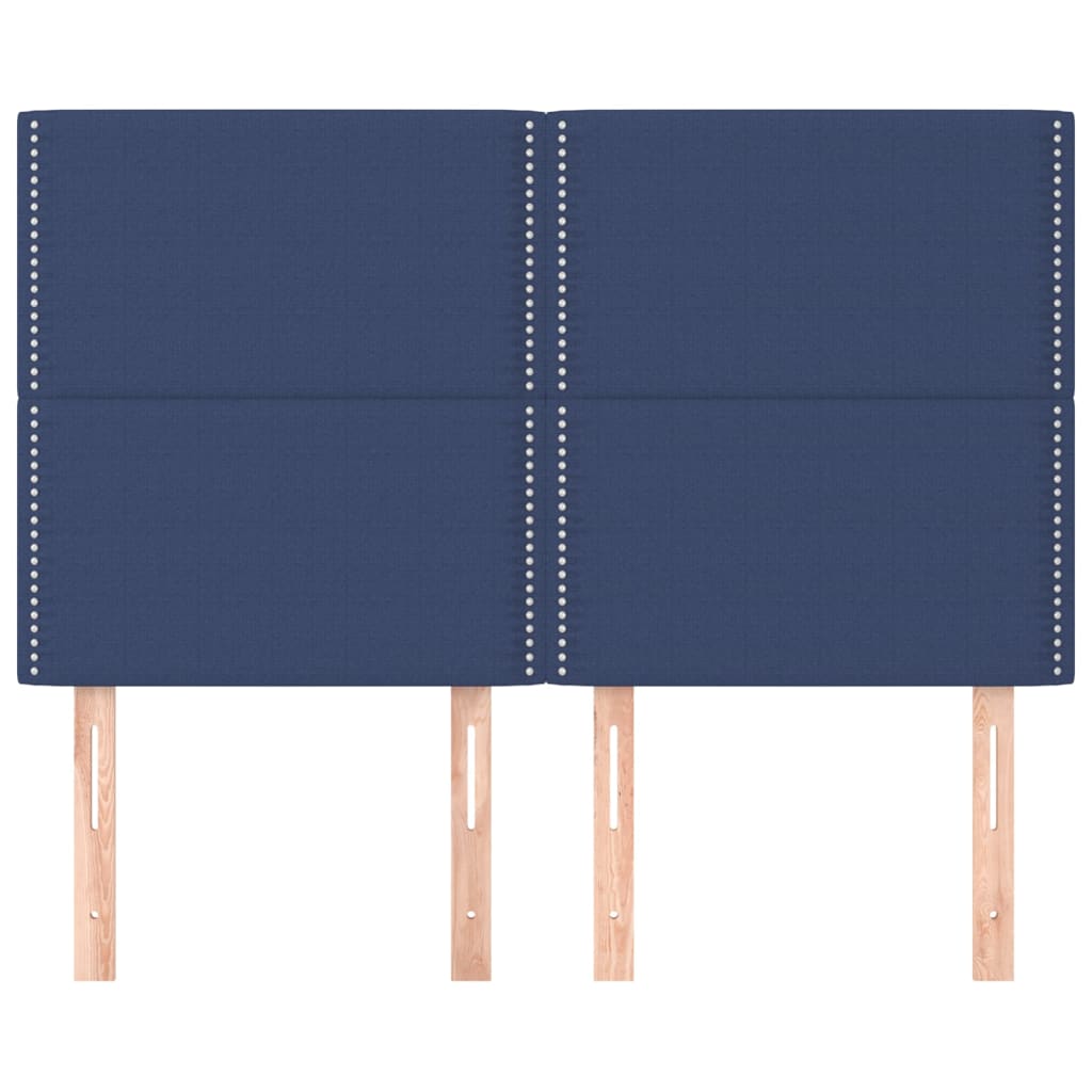 Hoofdborden 4 St 72X5X78/88 Cm Stof Blauw 144 cm Hoog