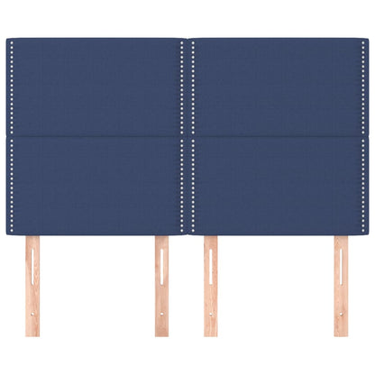 Hoofdborden 4 St 72X5X78/88 Cm Stof Blauw 144 cm Hoog