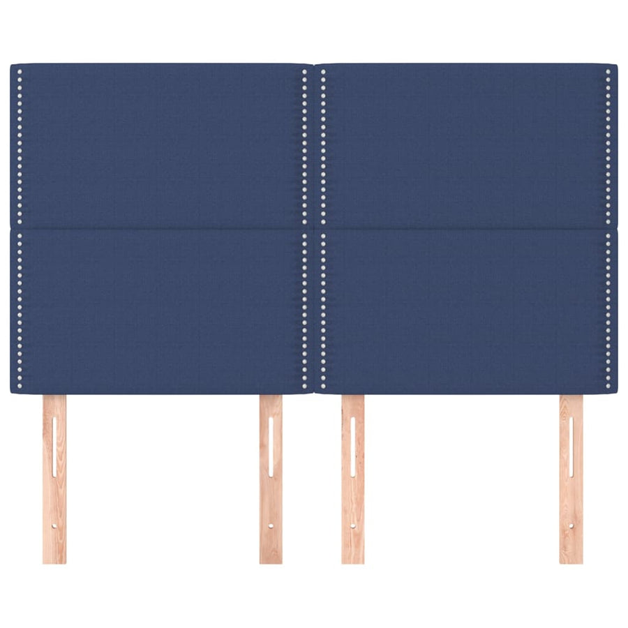 Hoofdborden 4 St 72X5X78/88 Cm Stof Blauw 144 cm Hoog