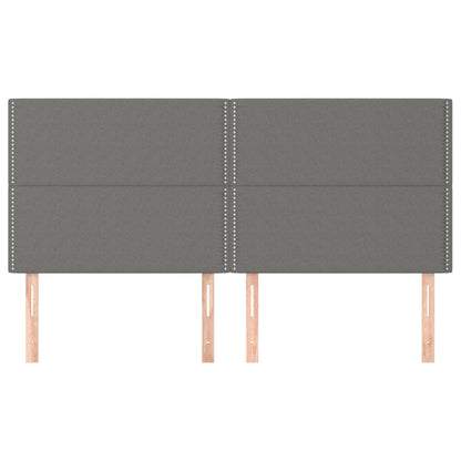 Hoofdborden 4 St 90X5X78/88 Cm Stof Donkergrijs 180 cm Hoog