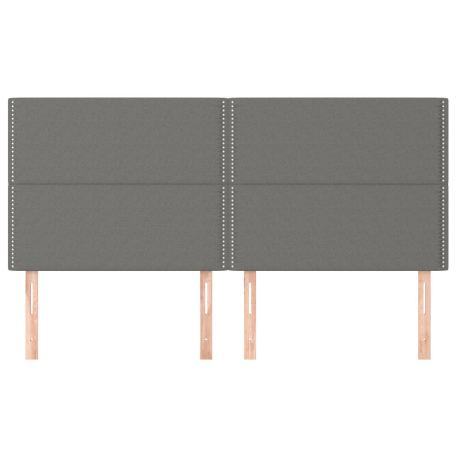Hoofdborden 4 St 90X5X78/88 Cm Stof Donkergrijs 180 cm Hoog