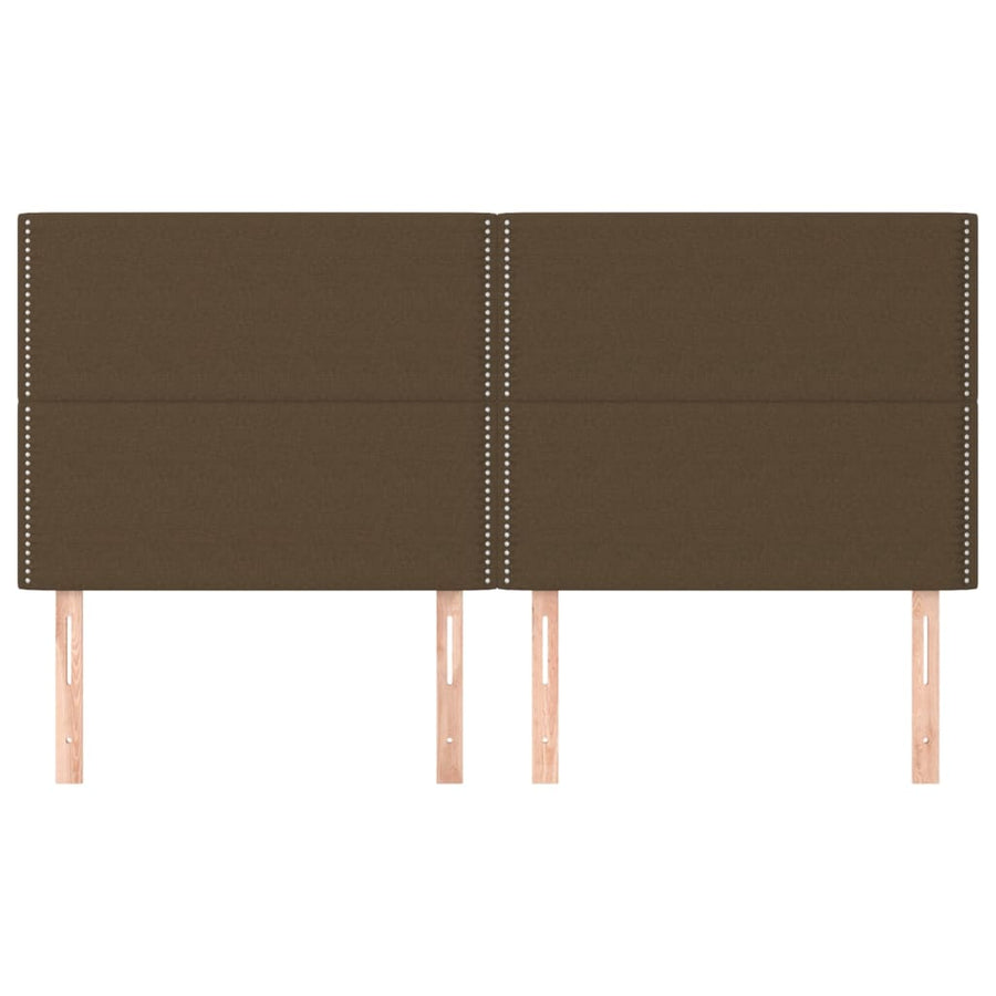 Hoofdborden 4 st 90x5x78/88 cm stof donkerbruin 1 180 cm Donkerbruin
