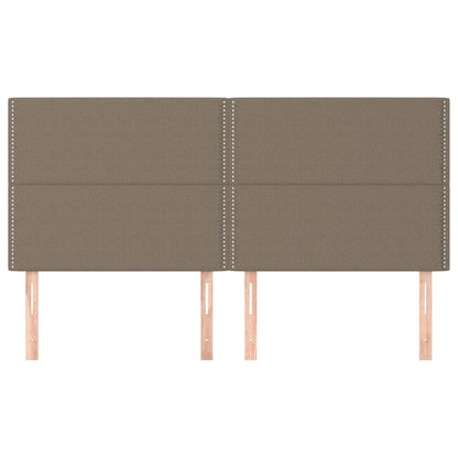 Hoofdborden 4 St 90X5X78/88 Cm Stof Taupe 180 cm Hoog